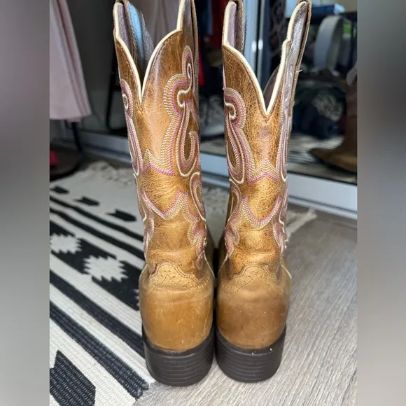 ARIAT Quickdraw Badlands Brown Square Toe Cowboy Boots 10006304 Women's 5.5