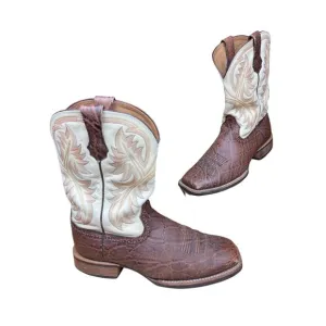 Ariat Quickdraw Western Cowboy Boots Shoes Cream Brown Mens 10D 10010941