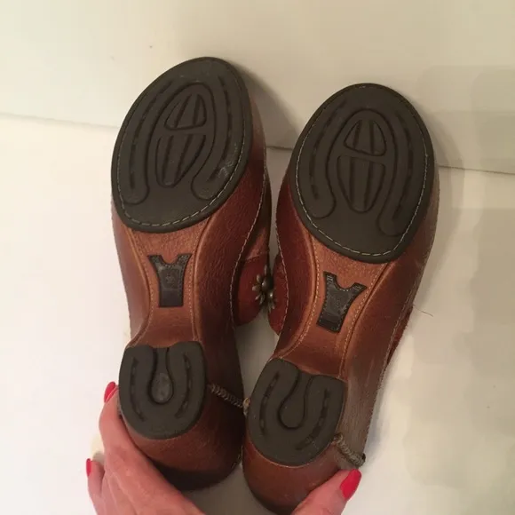 ARIAT SHOES CLOGS NEW MULES BROWN LEATHER WESTERN EMBELLISHED Size 10 UNWORN