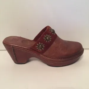 ARIAT SHOES CLOGS NEW MULES BROWN LEATHER WESTERN EMBELLISHED Size 10 UNWORN