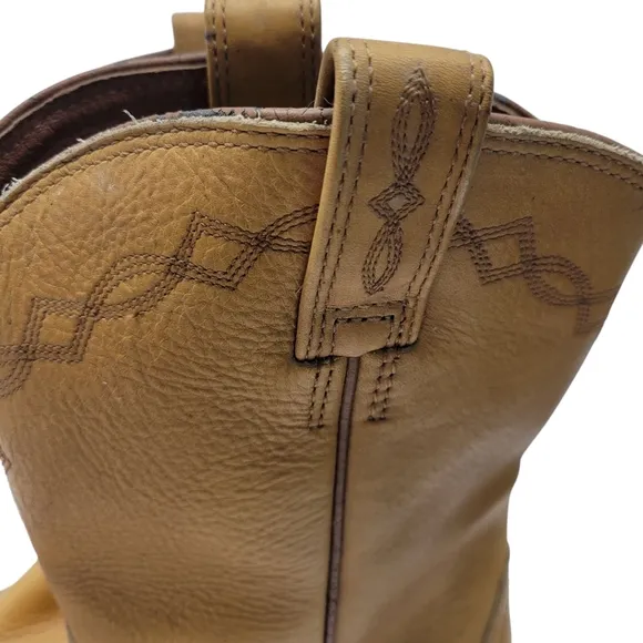 Ariat Sierra Work Boots Size 10 B Golden Brown Leather Pull On Western Shoes