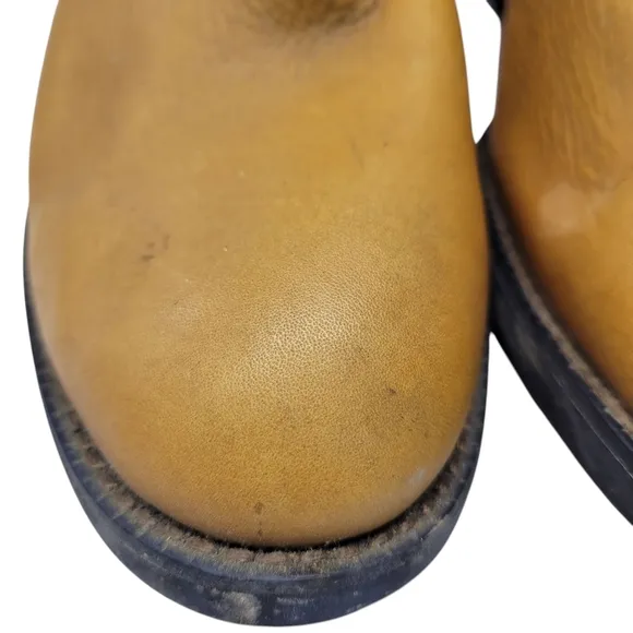Ariat Sierra Work Boots Size 10 B Golden Brown Leather Pull On Western Shoes
