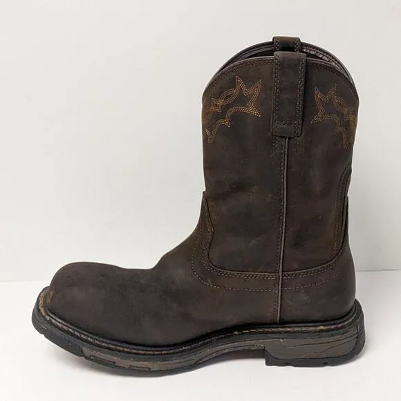 Ariat Wellington Waterproof Composite Toe Western Boots, Brown, Men's 10.5 EE