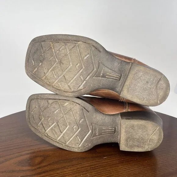 Ariat Whippersnapper‎ Boots Youth 3 Ivory Brown Leather Cowboy Western 10031544