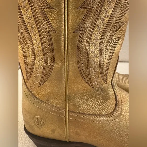 ARIAT Womens Tailgate Western Boots Distressed Gold Leather Cowboy Size 6.5