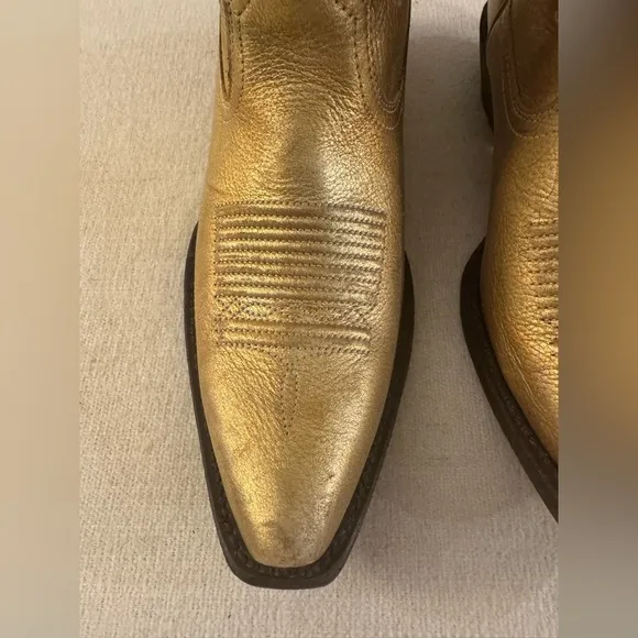 ARIAT Womens Tailgate Western Boots Distressed Gold Leather Cowboy Size 6.5