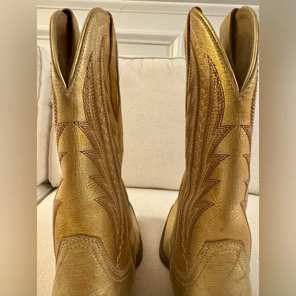 ARIAT Womens Tailgate Western Boots Distressed Gold Leather Cowboy Size 6.5