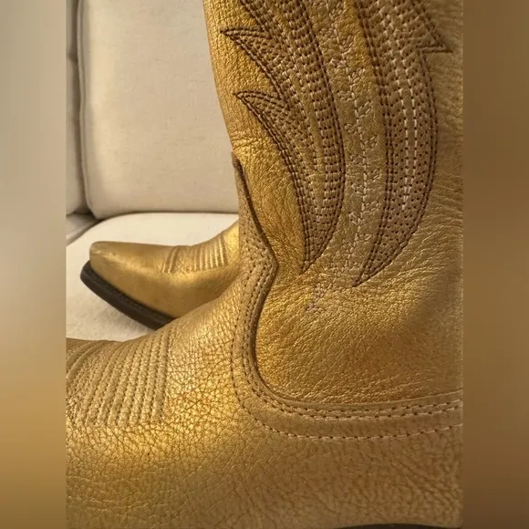 ARIAT Womens Tailgate Western Boots Distressed Gold Leather Cowboy Size 6.5