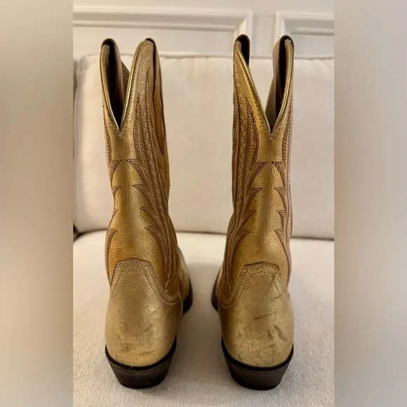 ARIAT Womens Tailgate Western Boots Distressed Gold Leather Cowboy Size 6.5