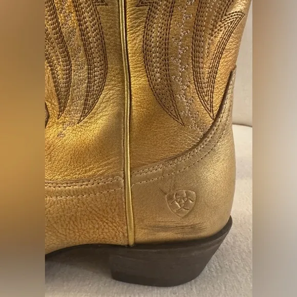 ARIAT Womens Tailgate Western Boots Distressed Gold Leather Cowboy Size 6.5