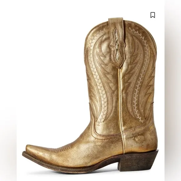 ARIAT Womens Tailgate Western Boots Distressed Gold Leather Cowboy Size 6.5