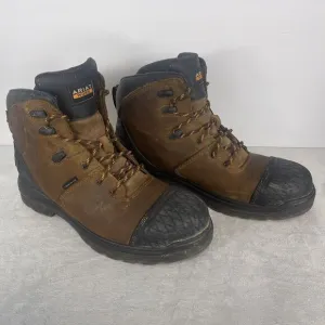 Ariat Work Boots Men Size 13 D Brown Turbo Outlaw 6&quot; Waterproof Composite Toe