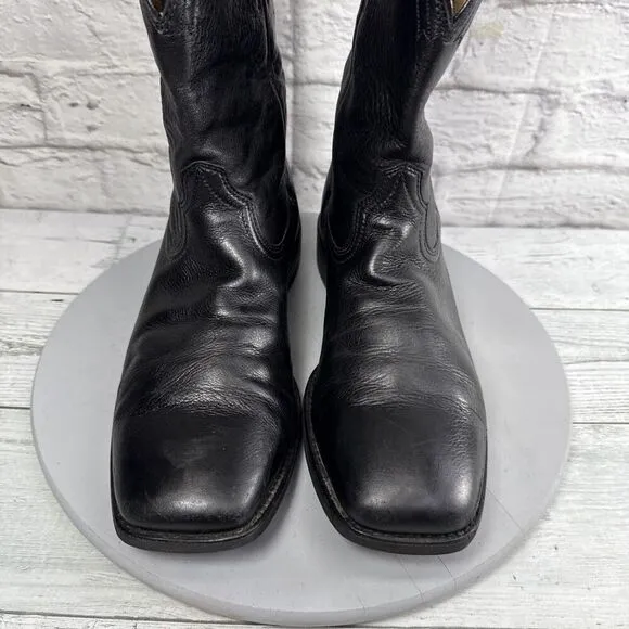 Ariat Boots Men's Size 9 D Heritage Western Black Leather Square Toe 10015291