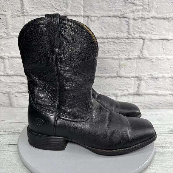 Ariat Boots Men's Size 9 D Heritage Western Black Leather Square Toe 10015291