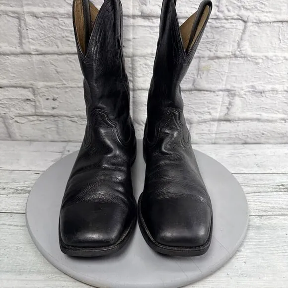 Ariat Boots Men's Size 9 D Heritage Western Black Leather Square Toe 10015291