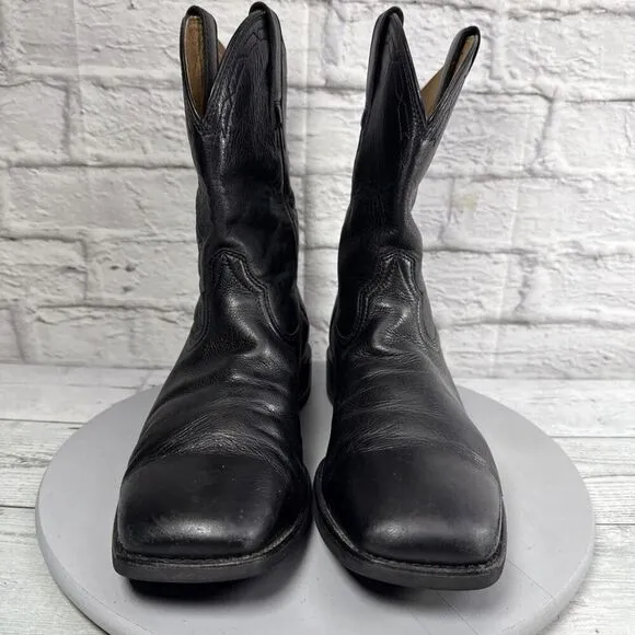 Ariat Boots Men's Size 9 D Heritage Western Black Leather Square Toe 10015291