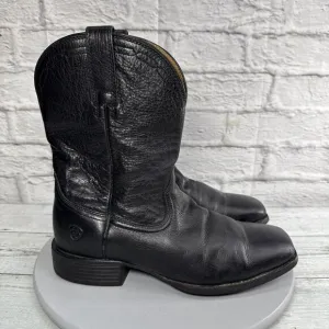 Ariat Boots Men's Size 9 D Heritage Western Black Leather Square Toe 10015291