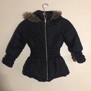 ARIZONA Girls Black Cheetah Print Puffer Jacket 6x