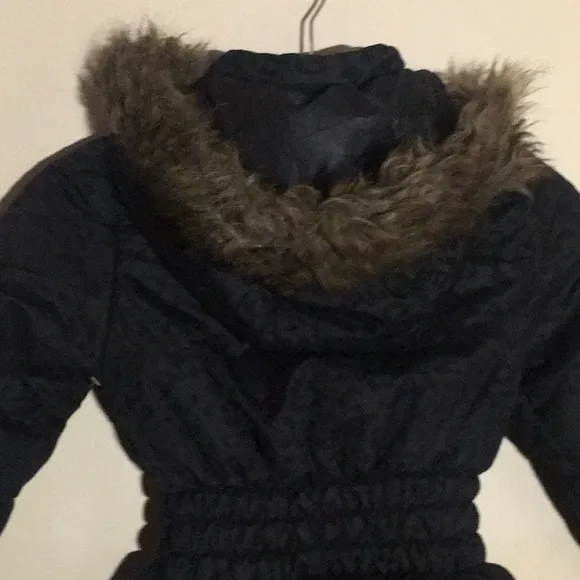 ARIZONA Girls Black Cheetah Print Puffer Jacket 6x