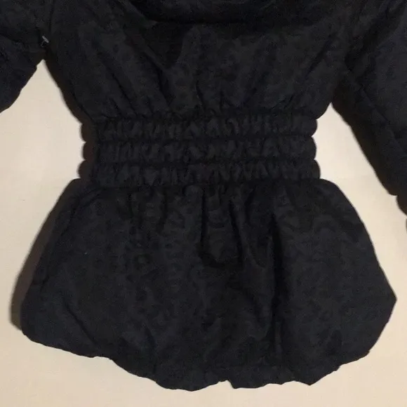 ARIZONA Girls Black Cheetah Print Puffer Jacket 6x