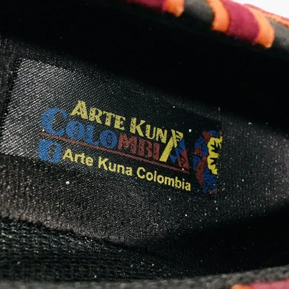 Arte Kuna Colombia Women's EU 38 (US 7.5) Hand Made Slip On Shoes Kuna Print