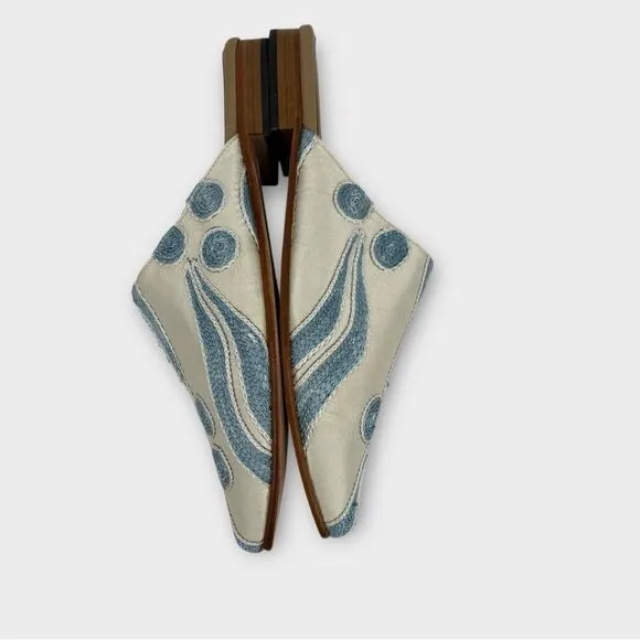 Artemis Suzani Slipper Mule Shoe Hand-Woven Silk Women’s Size 39 US 8.5 NWOT