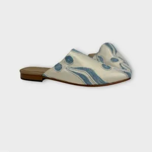Artemis Suzani Slipper Mule Shoe Hand-Woven Silk Women’s Size 39 US 8.5 NWOT
