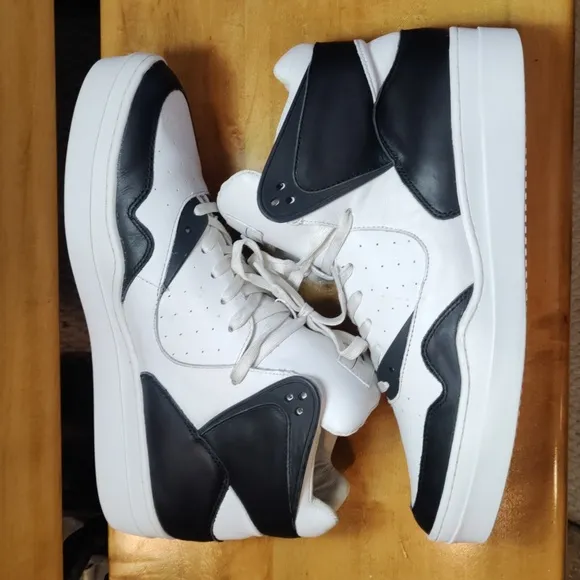 Article No. designed in Los Angeles black and white hi top shoes size 12