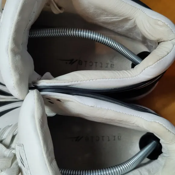 Article No. designed in Los Angeles black and white hi top shoes size 12