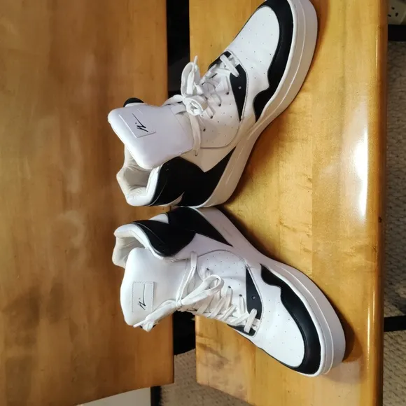 Article No. designed in Los Angeles black and white hi top shoes size 12
