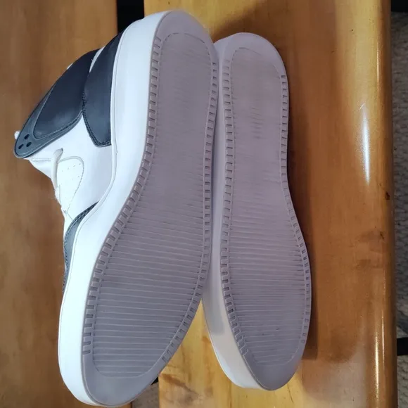 Article No. designed in Los Angeles black and white hi top shoes size 12