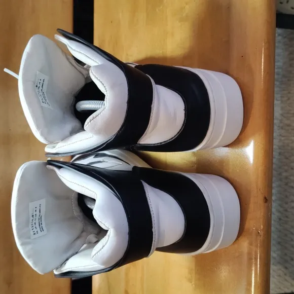 Article No. designed in Los Angeles black and white hi top shoes size 12
