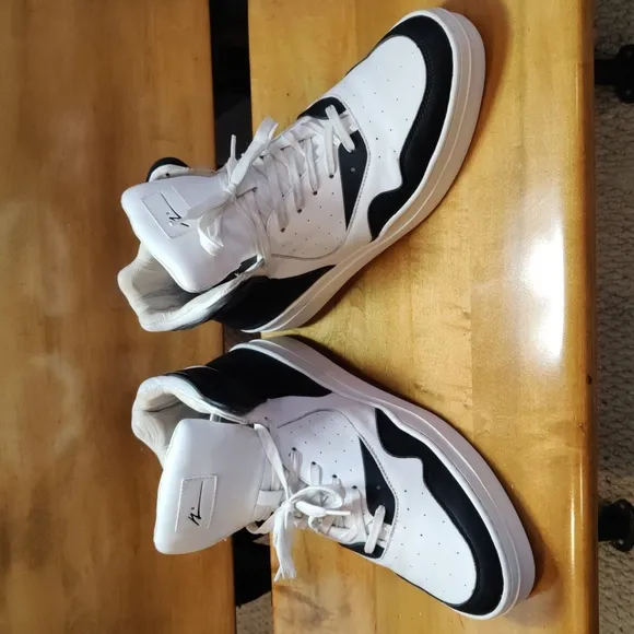 Article No. designed in Los Angeles black and white hi top shoes size 12