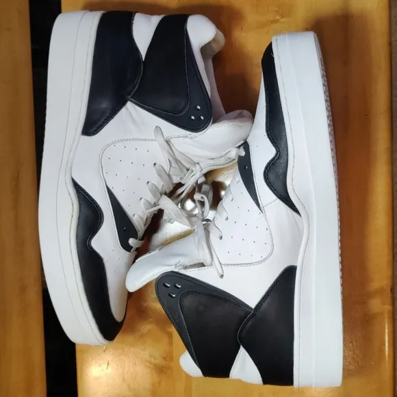 Article No. designed in Los Angeles black and white hi top shoes size 12