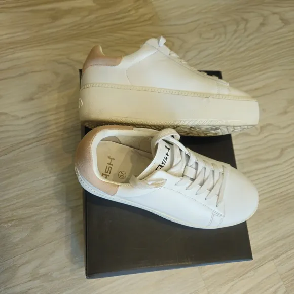 ASH platform sneakers, white color and beige...use twice, looks like new size 37