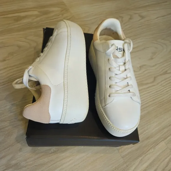 ASH platform sneakers, white color and beige...use twice, looks like new size 37