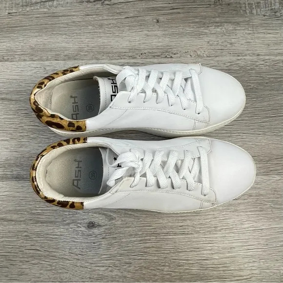 ASH white platform sneakers 39 with Leopard accent