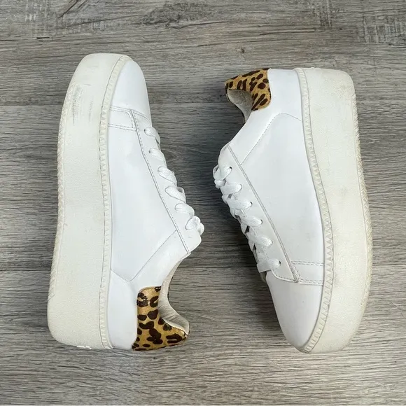 ASH white platform sneakers 39 with Leopard accent