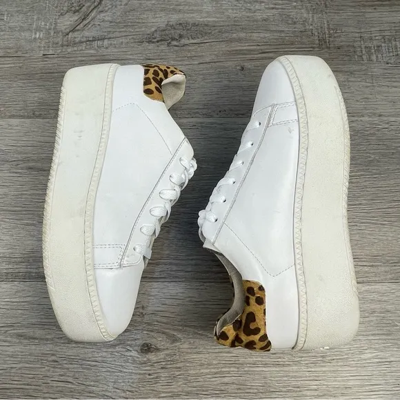 ASH white platform sneakers 39 with Leopard accent