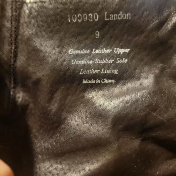 Aston Grey Leather &quot;Landon&quot; Cognac Harness Buckle Boots Size 9
