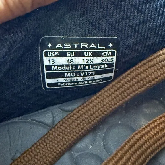 Astral Loyak Mens 13 Shoes Blue Minimalist Outdoor Water Boat Barefoot Sneaker