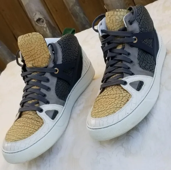 Auth Lanvin Paris high top sneakers tennis shoes