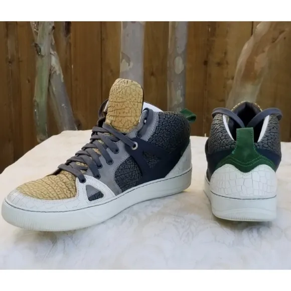 Auth Lanvin Paris high top sneakers tennis shoes