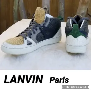 Auth Lanvin Paris high top sneakers tennis shoes