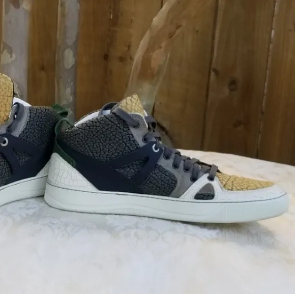 Auth Lanvin Paris high top sneakers tennis shoes