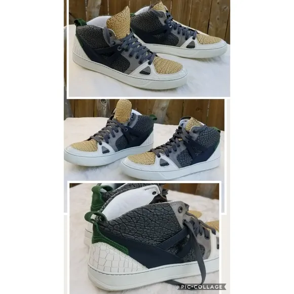 Auth Lanvin Paris high top sneakers tennis shoes