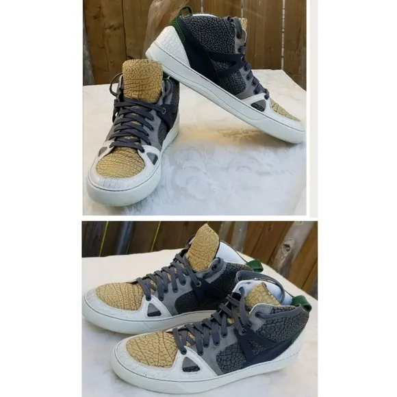 Auth Lanvin Paris high top sneakers tennis shoes