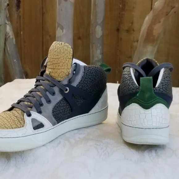Auth Lanvin Paris high top sneakers tennis shoes