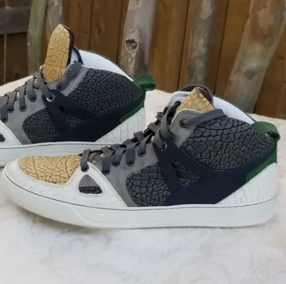 Auth Lanvin Paris high top sneakers tennis shoes