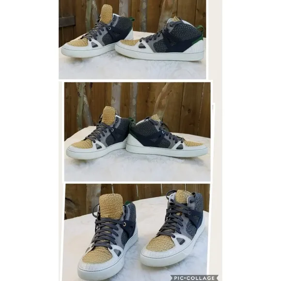 Auth Lanvin Paris high top sneakers tennis shoes